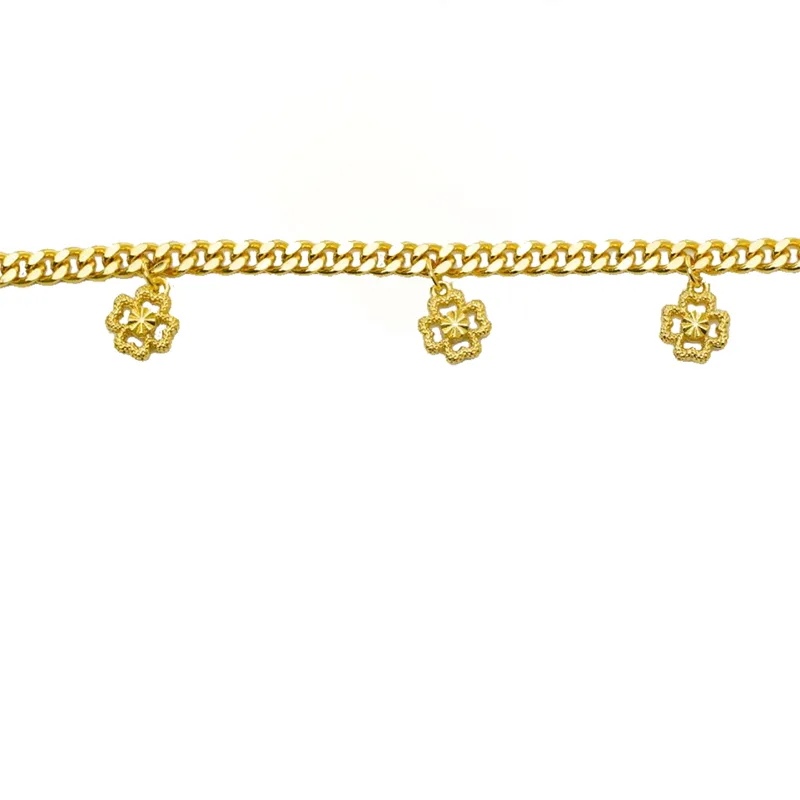 24K Gold Filled Bracelet For Women, FourLeaf Clover Round, Valentines Day Gifts view 3