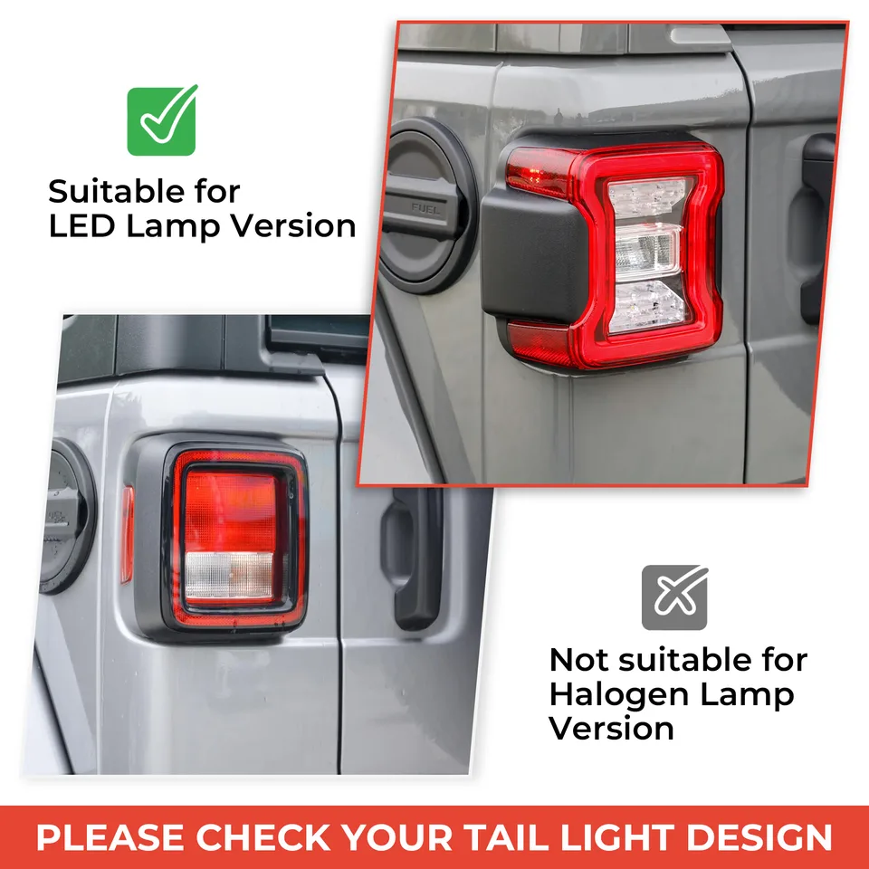 Tail Light Cover Compatible With 2018 Wrangler JL view 4