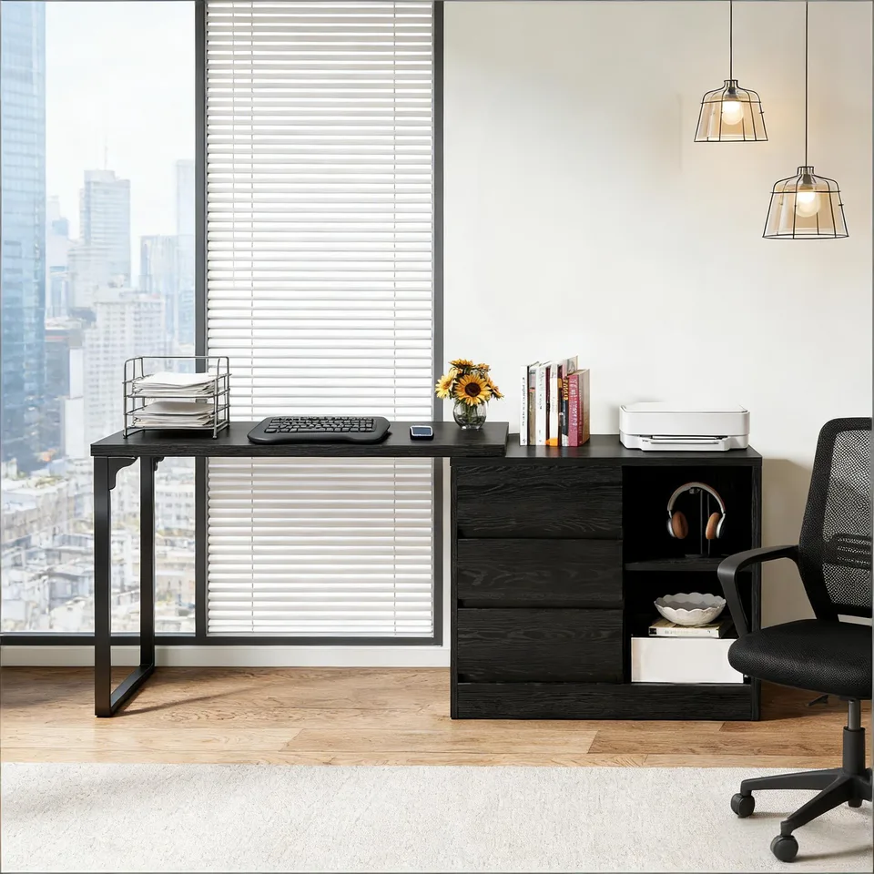Reversible Corner Office Desk,L-Shaped Computer Desk,Executive Desk view 4