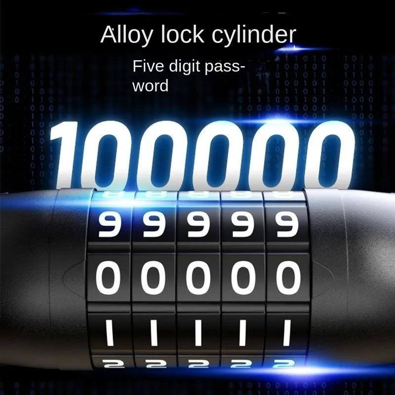 Bike Chain Lock, 5-Digit Combination Heavy Duty Anti-Theft Security Bike Lock, Long Resettable Keyless Bicycle Lock For Ebikes, Motorcycles, Scooters, Gates, Fences, And Door view 4