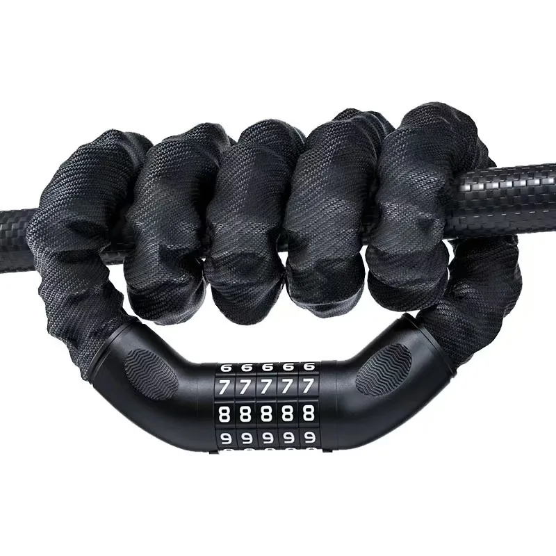 Bike Chain Lock, 5-Digit Combination Heavy Duty Anti-Theft Security Bike Lock, Long Resettable Keyless Bicycle Lock For Ebikes, Motorcycles, Scooters, Gates, Fences, And Door