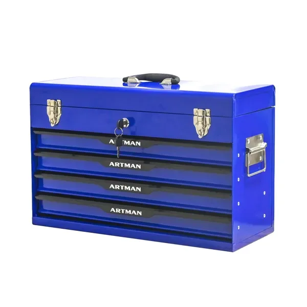20-inch Steel Portable Tool Box With Drawers - Tool Storage Box Organizer With Metal Lock Closure Device - Powder-coated Tool Storage view 4