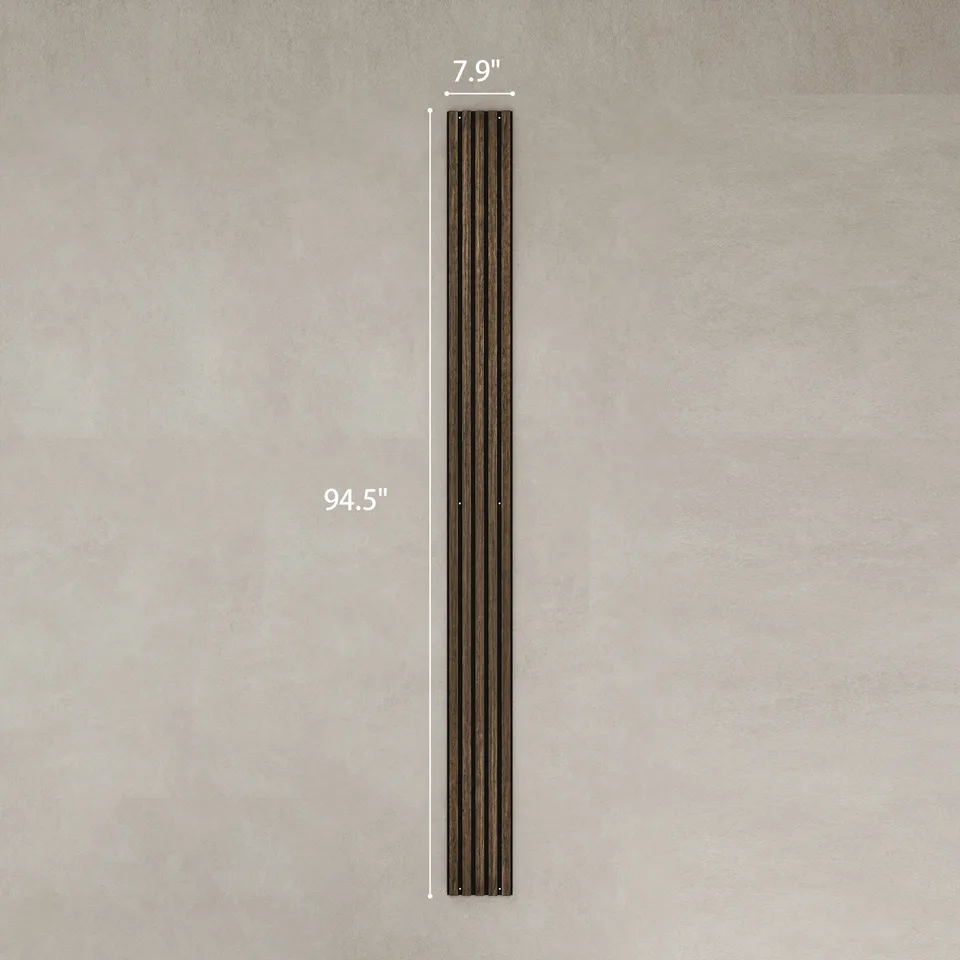 95" x 8" Wood Panels for Wall, 4 Pack Acoustic Panels, Sound Absorbing Slat Wall For Interior Wall Decor, Home, Walnut view 2