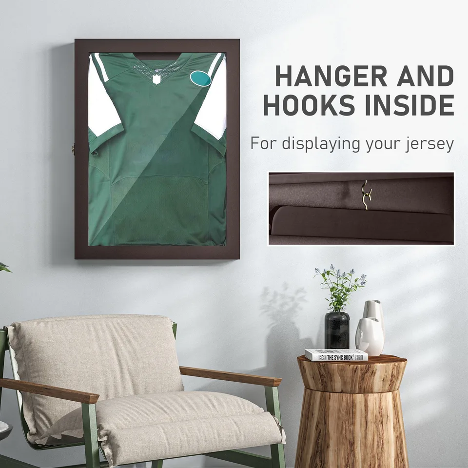 23.5" x 31.5" UV-Resistant Sports Jersey Frame Display Case, Brown view 4