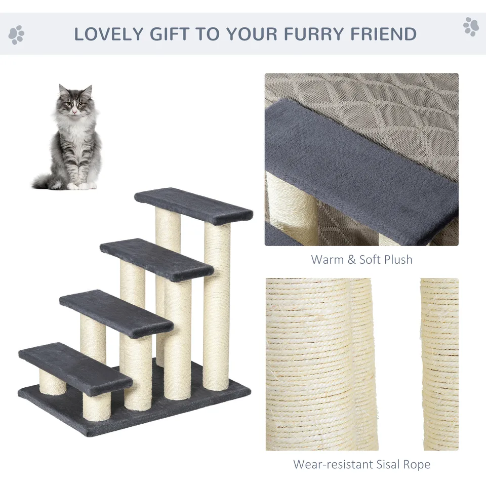Cat Tree with 4 Steps for High Beds w/ Sisal Scratching Post view 4