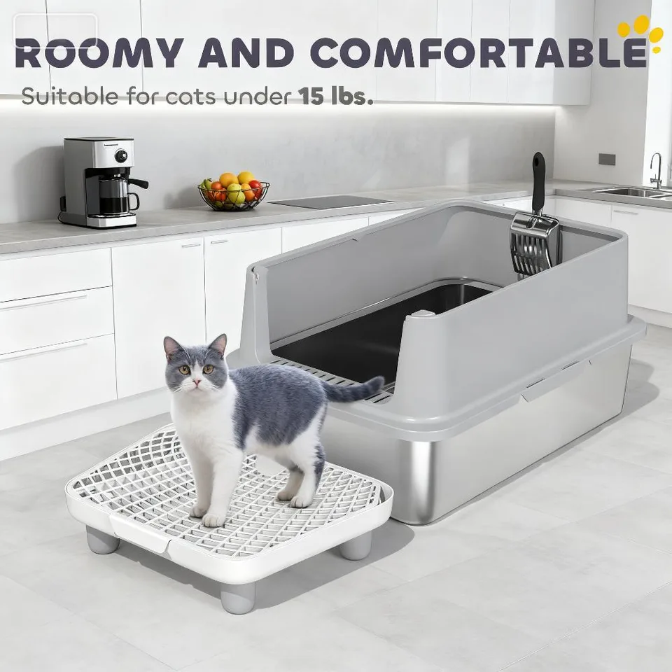 Cat Litter Box,Stainless Steel Litter Scoop view 3