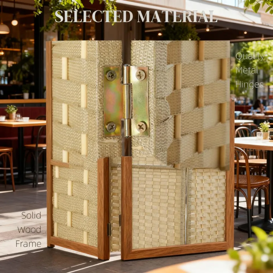 4 Panel Folding Room Divider Screen Privacy Screen Freestanding view 2