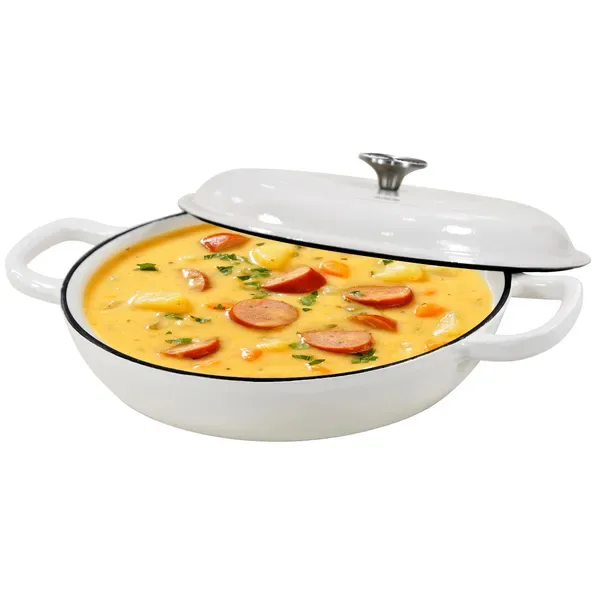 Enameled Cast Iron Dutch Oven, 3.8 Quart Dutch Oven Pot With Lid, Non Stick Cast Iron Pot, Round Oven Safe Up To, Use For Marinate, Cook, Bake And Serve