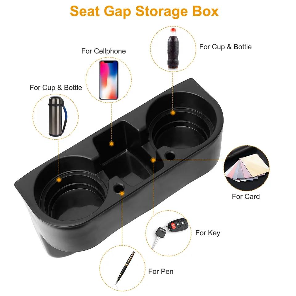 Ansicht 9 von 1 Pc Car Seam Cup Holder Seat Gap Wedge Drink Storage Organizer Console Side Pocket Mount Stand For Pen Phone Bottle Sunglasses