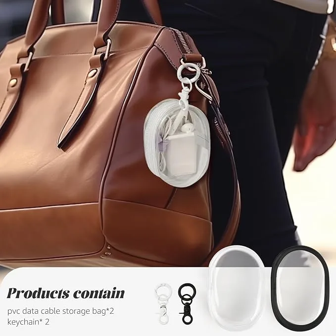 2pcs PVC Storage Bag For Organizing Data Cables, Chargers, Earphone, Earbud, Keys, Change, Camera Chips, Portable Transparent Storage view 4