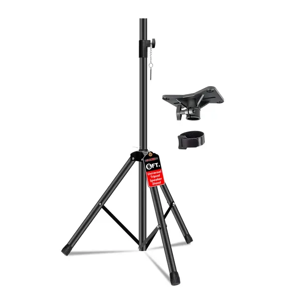 5 Core Speaker Stand Height Adjustable PA DJ Tripod Studio Monitor Stands W 35mm Compatible Insert - SS ECO 1PK BLK WoB view 1