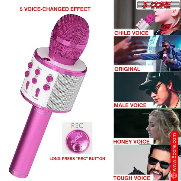 5 Core Microphone Wireless Karaoke Mic With Speaker 3 In 1 Portable Bluetooth Microfono Inalambrico view 5