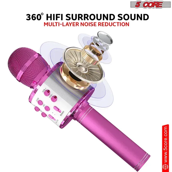 5 Core Microphone Wireless Karaoke Mic With Speaker 3 In 1 Portable Bluetooth Microfono Inalambrico view 3