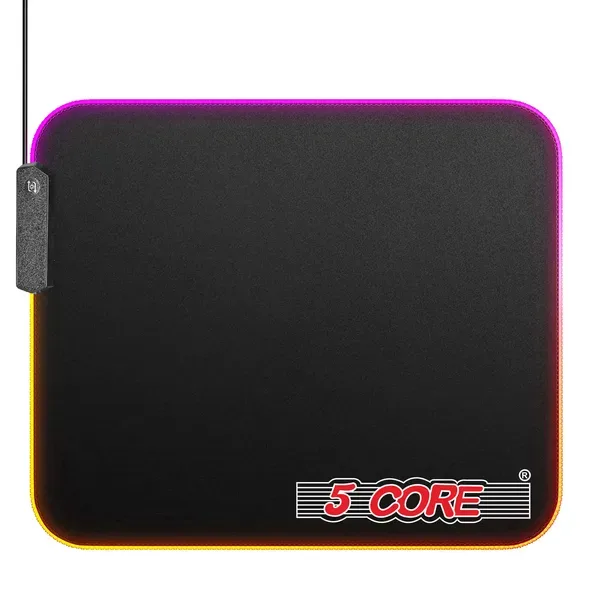 5 Core Gaming Mouse Pad RGB 12 Light Modes 2 Zone Desk Mouse Mat W Rubber Base view 1