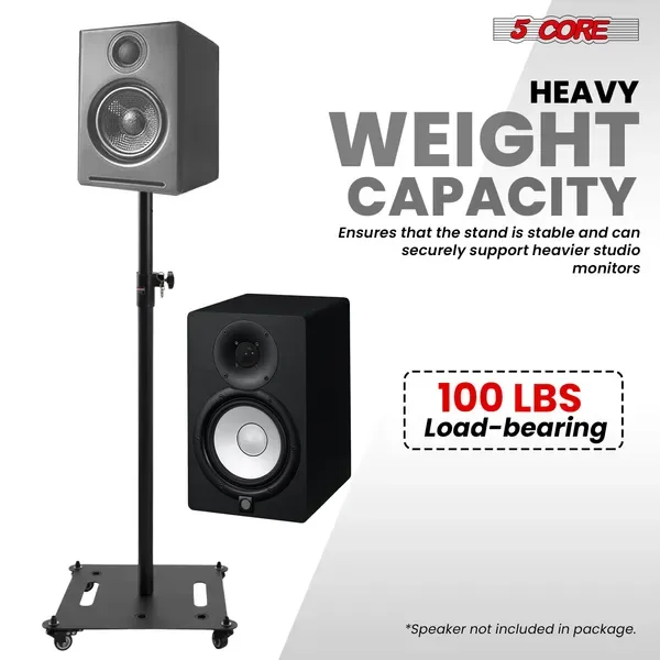 5 Core Speaker Stand 2 Pc Heavy Duty Adjustable Height 61" DJ PA Stands 35mm Mount 100 Lb Capacity view 5