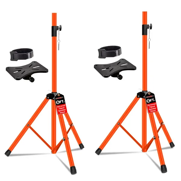 5 Core Speaker Stand Pair Height Adjustable PA DJ Tripod Studio Monitor Stands W 35mm Compatible Insert - SS ECO 2PK ORG WoB view 1