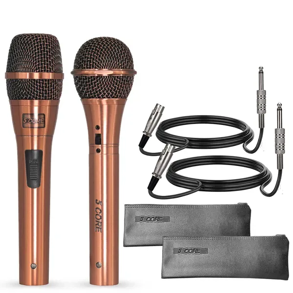 5 Core Couple Karaoke Microphone Pair Handheld Dynamic XLR Mic For Him & Her Clear Sound Stylish Look view 1