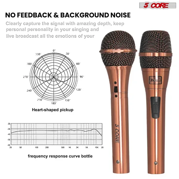 5 Core Couple Karaoke Microphone Pair Handheld Dynamic XLR Mic For Him & Her Clear Sound Stylish Look view 4