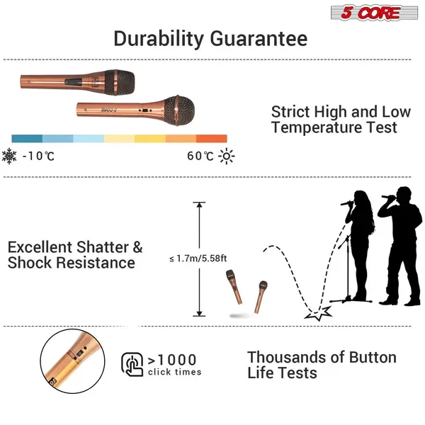 5 Core Couple Karaoke Microphone Pair Handheld Dynamic XLR Mic For Him & Her Clear Sound Stylish Look view 3