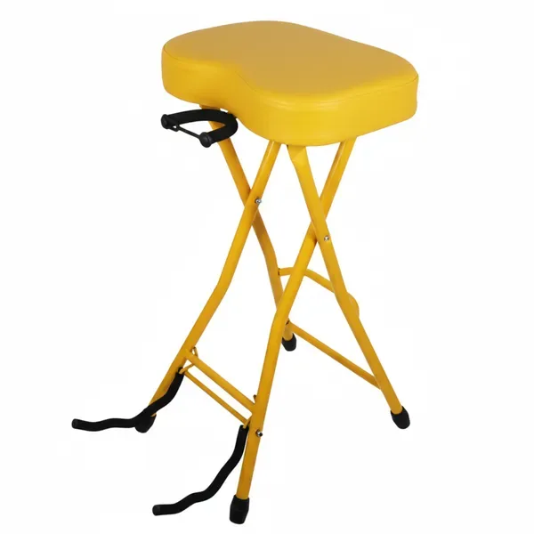 5 Core Guitar Stool 3.15" Padded Chair Foldable Heavy Duty Music Seat Built In Foot Rest Guitar Stand view 1