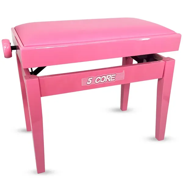 5 Core Adjustable Piano Bench Thick 3.25" Solid Wood Keyboard Stool Heavy Duty Musician Chair view 1
