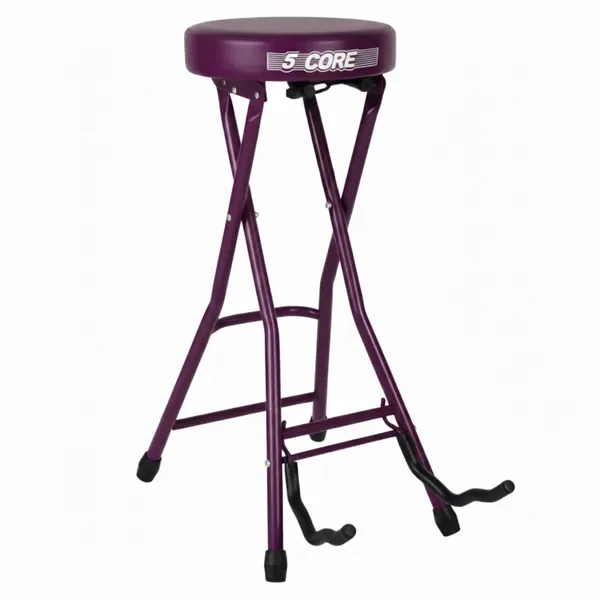 5 Core Guitar Stool 3.15" Padded Chair Foldable Heavy Duty Music Seat Built In Foot Rest Guitar Stand view 1