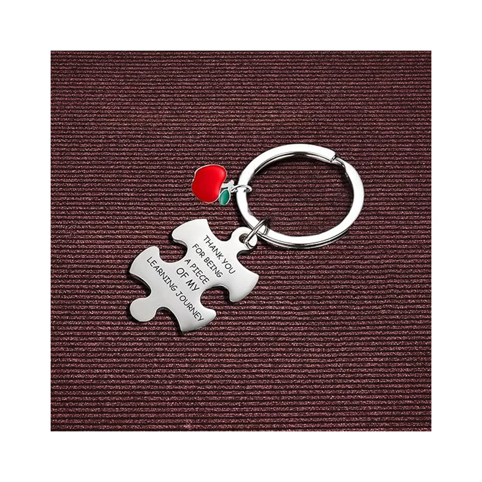 4pcs Set Of Fashionable Stainless Steel Keychains With Pendants view 4