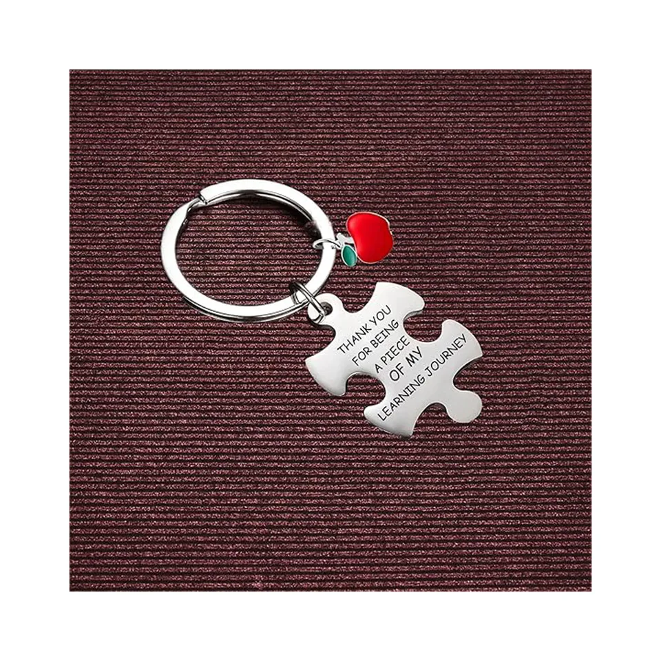 4pcs Set Of Fashionable Stainless Steel Keychains With Pendants view 2