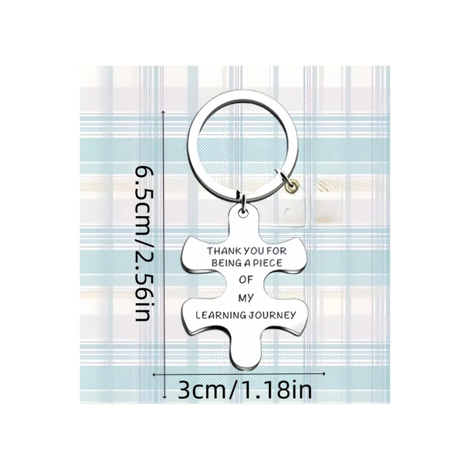 4pcs Set Of Fashionable Stainless Steel Keychains With Pendants view 3