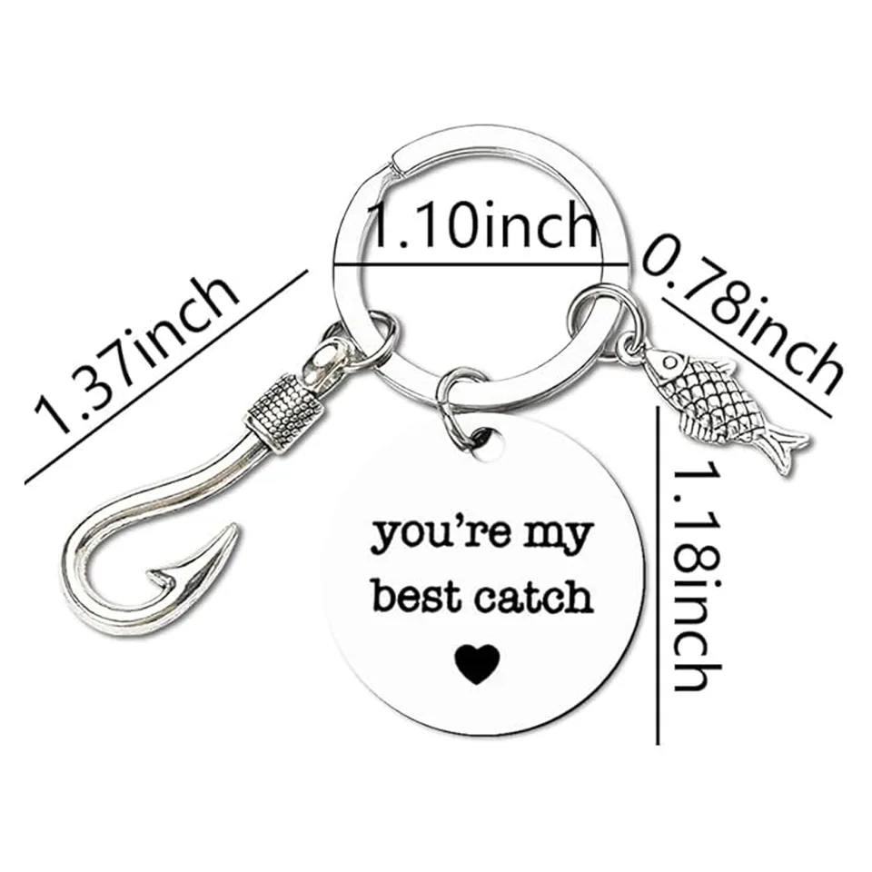 4pcs Stainless Steel Mountaineering Chain Keychain Metal Fishing Enthusiast Gift With Cartoon Style Fish Hook view 6