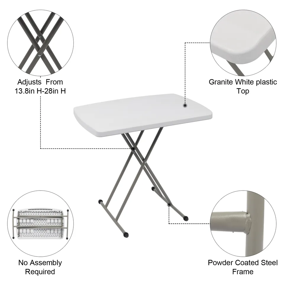 76-50-70.5cm Mini Folding Table, Multifunctional Small Portable Foldable Table,Compact And Height Adjustable view 4