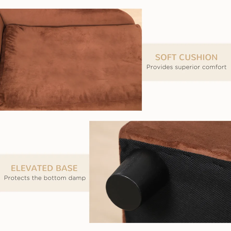Pet Sofa Dog Sofa For Small Dogs With Storage, Brown view 5