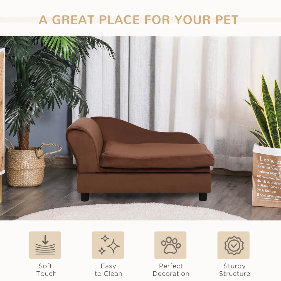Pet Sofa Dog Sofa For Small Dogs With Storage, Brown view 7