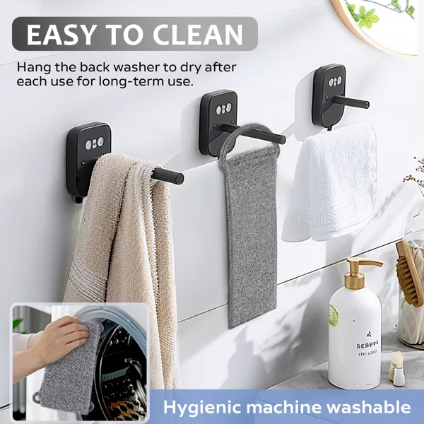 Premium Bamboo Fiber Exfoliating Body Scrubber Towel Deep Clean & Gentle Exfoliation For Smooth Skin-Grey view 3