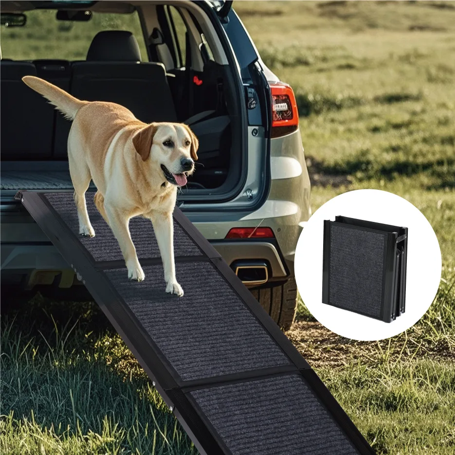 Dog Ramp For Car 65inchX17.2inch Large Folding Pet Stair Ramps For Truck, SUV, With Non-Slip Surface, Up To 250LBS, Outdoor Dog Car Ramp For