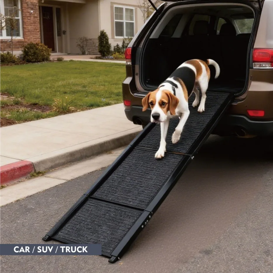 Dog Ramp For Car 65inchX17.2inch Large Folding Pet Stair Ramps For Truck, SUV, With Non-Slip Surface, Up To 250LBS, Outdoor Dog Car Ramp For view 3