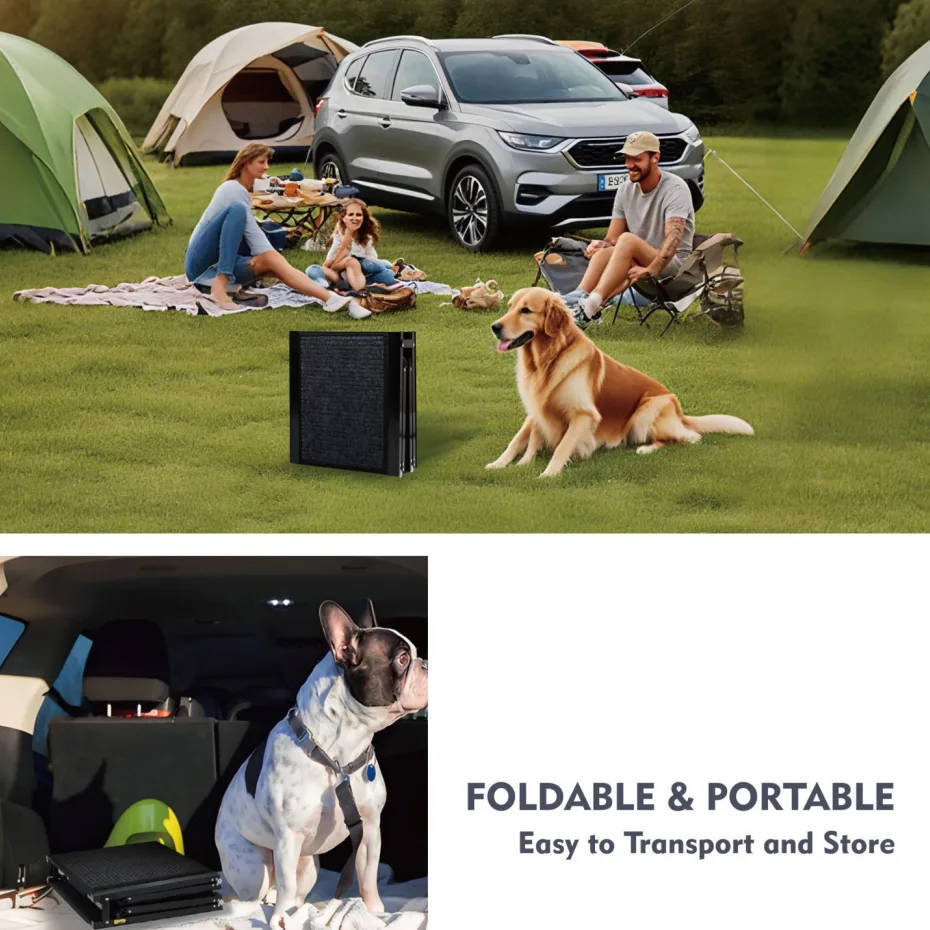 Dog Ramp For Car 71inch Long & 19.3inch Wide Portable Dog Ramps For Large Dogs With Non-Slip Rug Surface Dog Car Ramp For SUV Car & Truck view 4