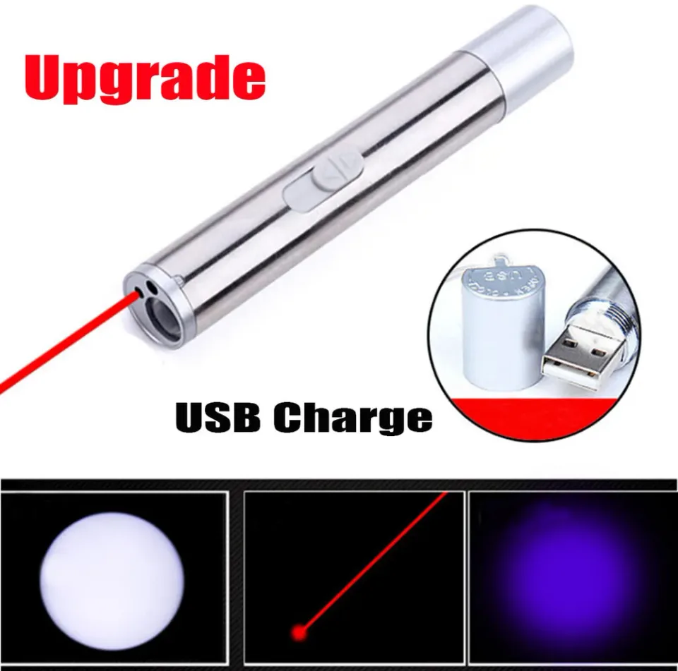 3in1 1mw Cat Laser Pointer Pen USB Rechargeable For Cat Toy White Torch & UV Light view 5