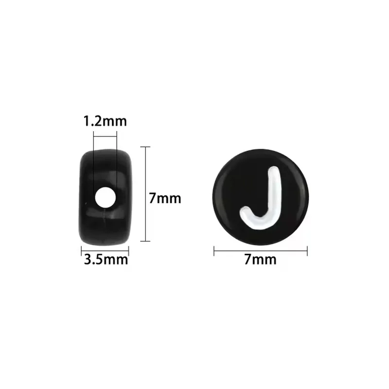 Weergave 4 van 800 Pieces Black Round Acrylic With Black Silver Numbers Silver Letters Lphabet Beads For Jewelry Making Bracelets Necklaces Key Chains