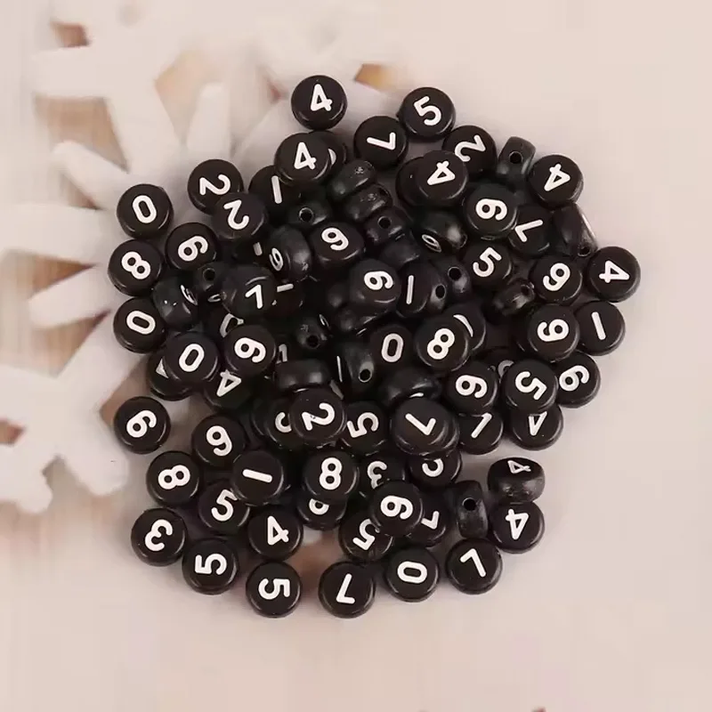 Weergave 6 van 800 Pieces Black Round Acrylic With Black Silver Numbers Silver Letters Lphabet Beads For Jewelry Making Bracelets Necklaces Key Chains