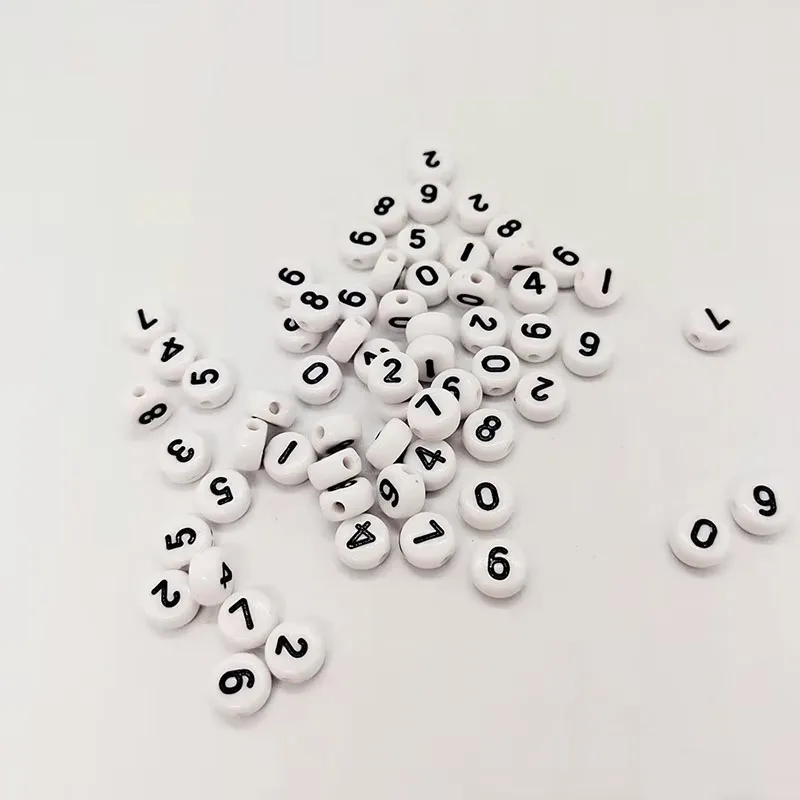 800pcs Letter Beads, Round Alphabet A Z Letter Beads,Stylish Number Beads, White With Letter Beads view 5