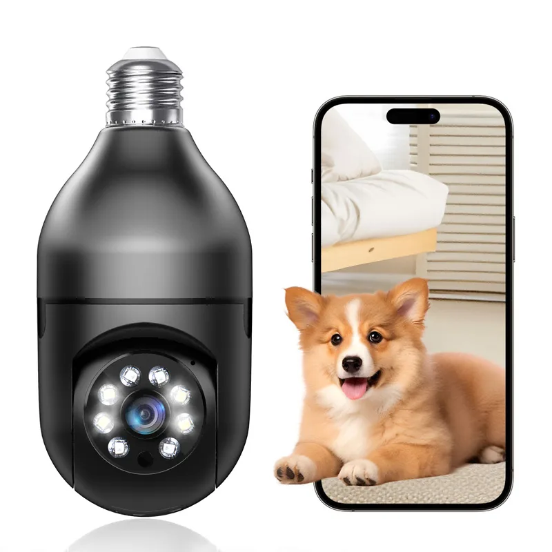 Light Bulb Security Camera 2.4GHz 5G Wi Fi Outdoor, 1080P E27 Light Socket Security Camera, Indoor 360 Home Security Cameras view 1