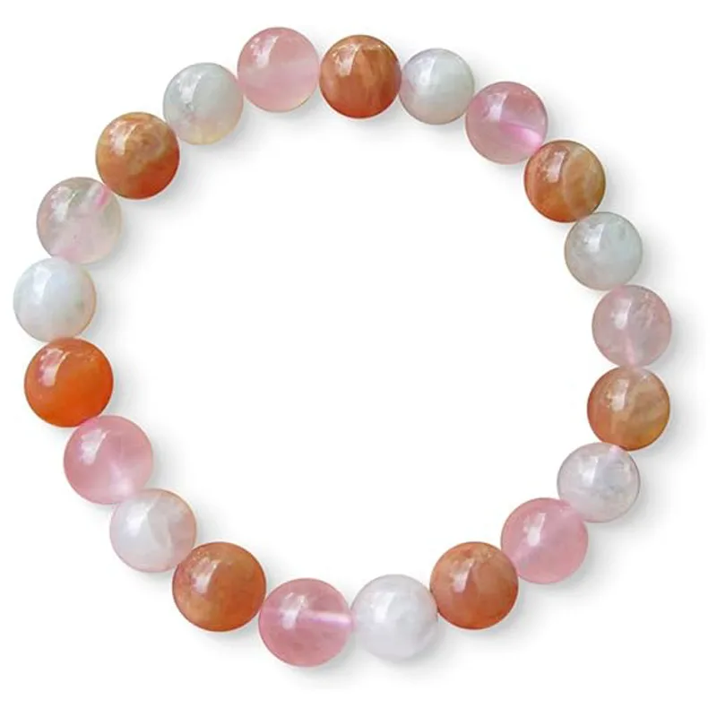 Ansicht 5 von Healing Crystals Beaded Bracelets For Womens Natural Gemstone 8mm Beads Stretch Bracelets With Double Happiness Pendant