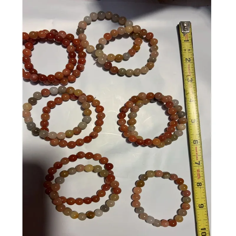 Ansicht 4 von Healing Crystals Beaded Bracelets For Womens Natural Gemstone 8mm Beads Stretch Bracelets With Double Happiness Pendant