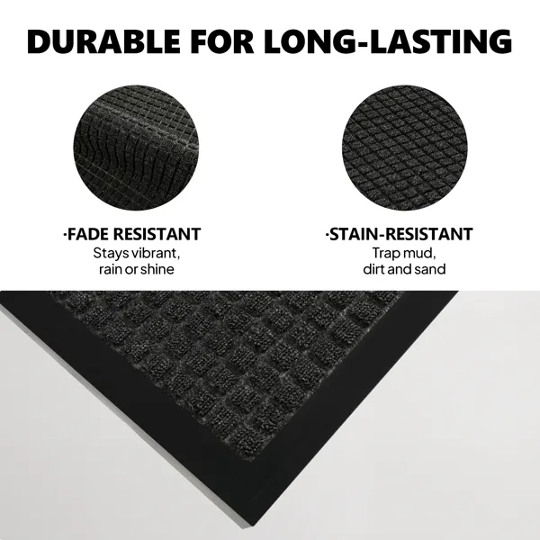 1PC Polypropylene Small Grid Composite Rubber Mat, Gray, 45x75x0.7cm, Kitchen & Home Floor Mat view 4