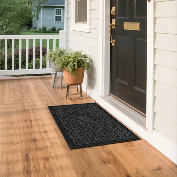 1PC Polypropylene Small Grid Composite Rubber Mat, Gray, 45x75x0.7cm, Kitchen & Home Floor Mat