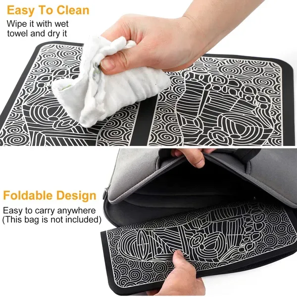 EMS Foot Massage Pad Electric Stimulator Massager Unit Rechargeable Leg Reshaping Muscle Pain Relax Massage Mat W& 6 Modes 9 Intensity Levels view 4