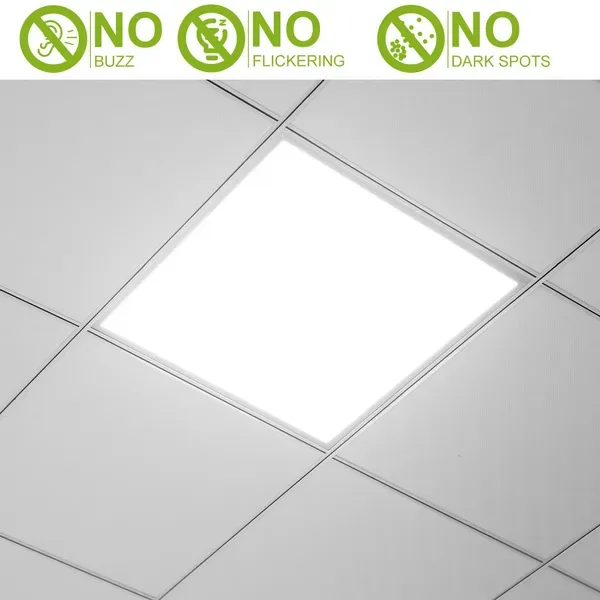 2 PCS 48W 2FT LED Panel Light 5800LM 7000K Ceiling Lighting 150W Equivalent LED Troffer Recessed Edge-Lit view 3