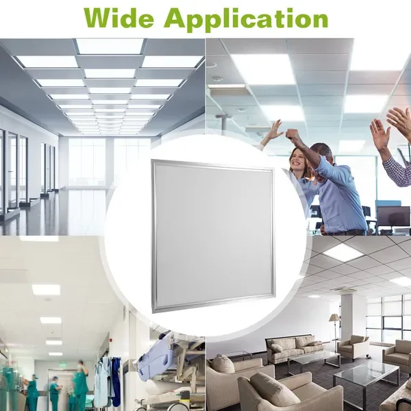2 PCS 48W 2FT LED Panel Light 5800LM 7000K Ceiling Lighting 150W Equivalent LED Troffer Recessed Edge-Lit view 2