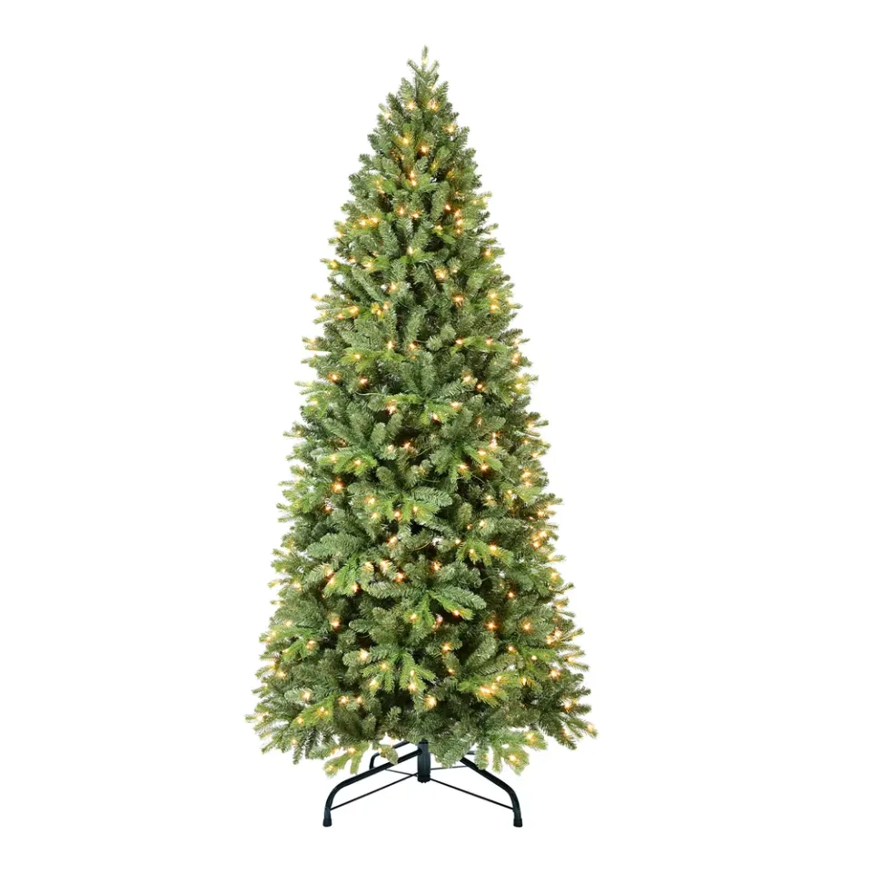 Artificial 6ft Green Christmas Tree With 1032 PE&PVC Mixed Branch Tips, 300L Warm White Led, Memory Wire&iron Wire, Hinged Premium & view 3